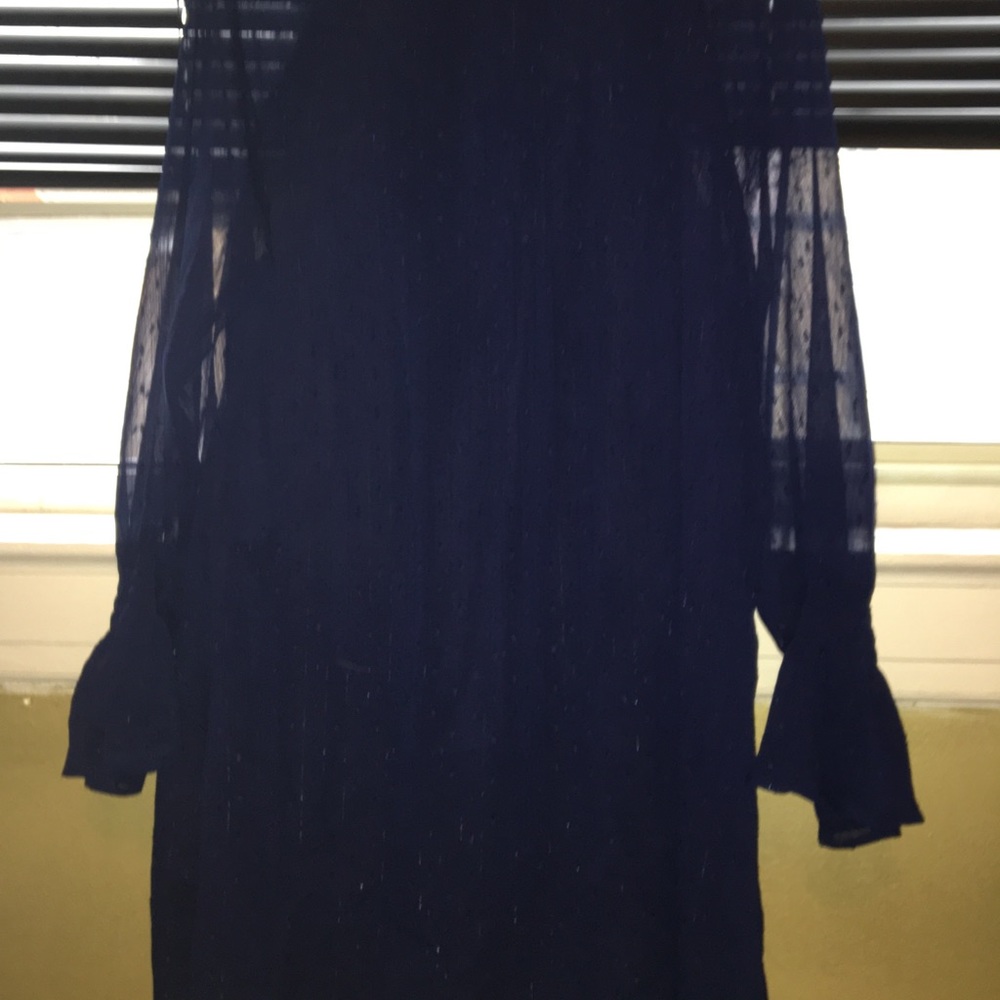 Francesca’s boutique Navy blue sheer sleeve dress